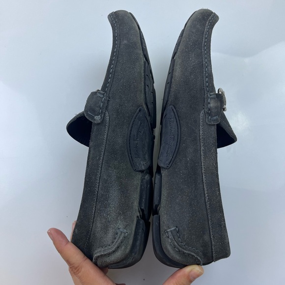 Salvatore Ferragamo Grey Suede Loafers N250-5 - Picture 8 of 9